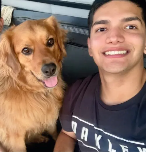 Valentina Brandt with their pet